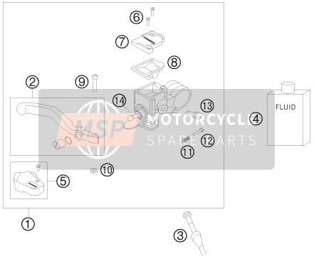 KTM 50 SXS USA 2011 Front Brake Control for a 2011 KTM 50 SXS USA