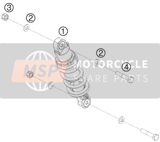 KTM 50 SXS USA 2011 Schokdemper voor een 2011 KTM 50 SXS USA