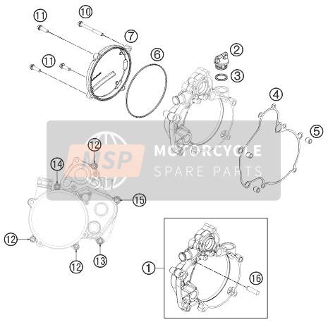 KTM 50 SXS USA 2014 Clutch Cover for a 2014 KTM 50 SXS USA