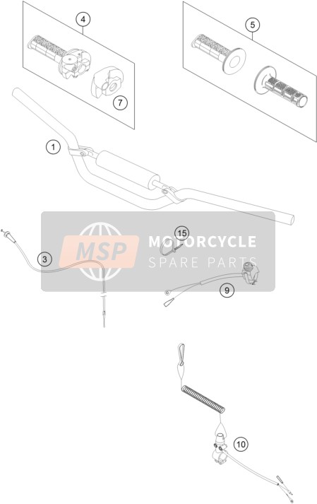 KTM 50 SXS USA 2014 Handlebar, Controls for a 2014 KTM 50 SXS USA