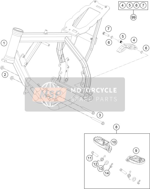 KTM 50 SXS USA 2015 Frame for a 2015 KTM 50 SXS USA