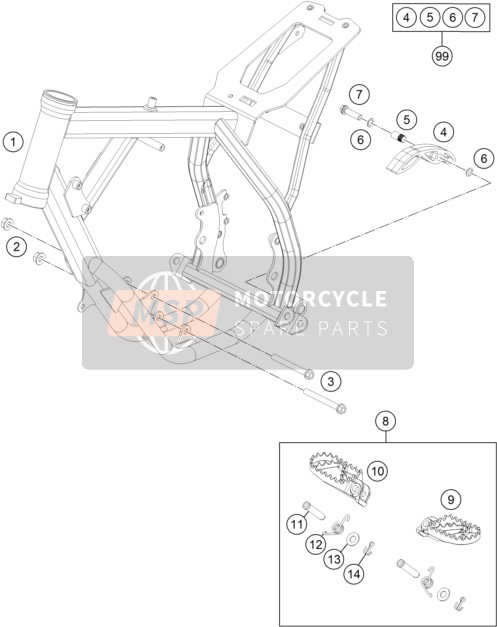 KTM 50 SXS USA 2016 Cuadro para un 2016 KTM 50 SXS USA