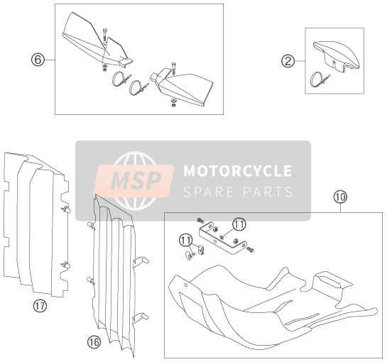 KTM 525 EXC FACTORY Europe 2005 Accessoires voor een 2005 KTM 525 EXC FACTORY Europe