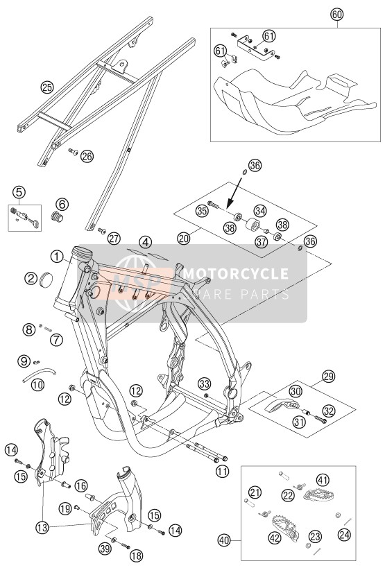 KTM 525 EXC FACTORY RACING Europe 2007 Frame for a 2007 KTM 525 EXC FACTORY RACING Europe