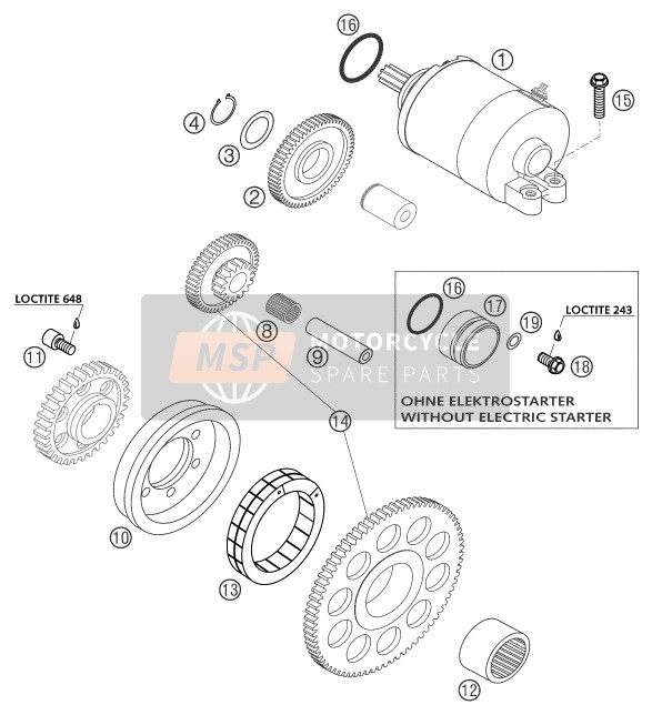 KTM 525 EXC RACING Europe 2003 Electric Starter for a 2003 KTM 525 EXC RACING Europe