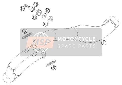 KTM 525 EXC RACING Great Britain 2004 Système d'échappement pour un 2004 KTM 525 EXC RACING Great Britain