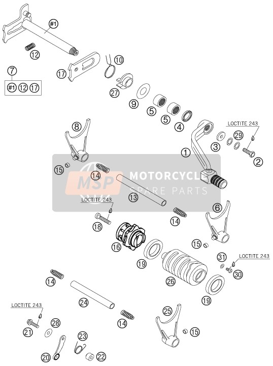 KTM 525 EXC RACING Europe 2006 Shifting Mechanism for a 2006 KTM 525 EXC RACING Europe