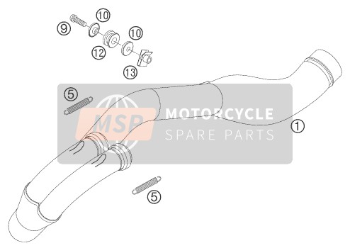 KTM 525 MXC-G RACING USA 2005 Sistema de escape para un 2005 KTM 525 MXC-G RACING USA