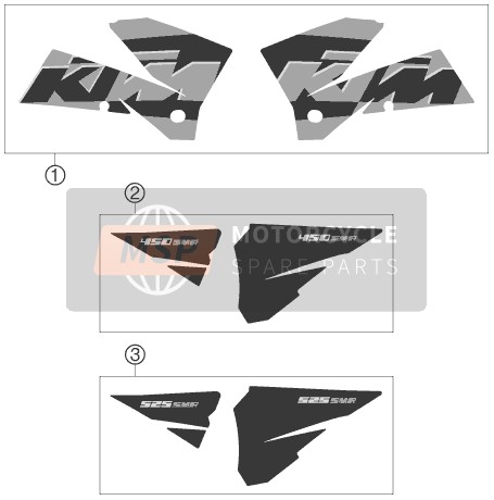 KTM 525 SMR Europe 2005 Autocollant pour un 2005 KTM 525 SMR Europe
