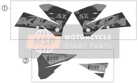 KTM 525 SX Europe 2006 Decal for a 2006 KTM 525 SX Europe