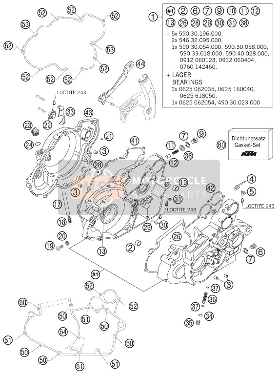 KTM 525 XC-G RACING USA 2006 Caja del motor para un 2006 KTM 525 XC-G RACING USA