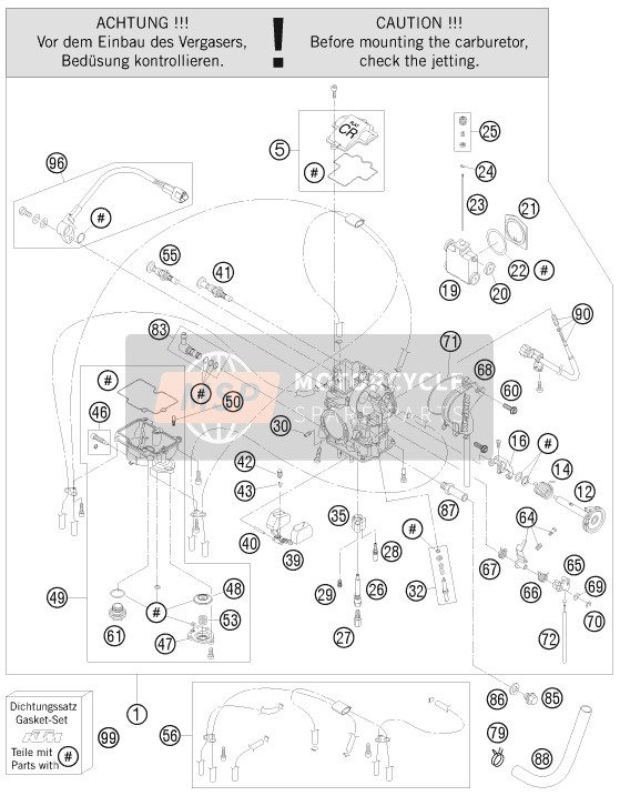 KTM 525 XC ATV Europe 2008 Carburateur pour un 2008 KTM 525 XC ATV Europe