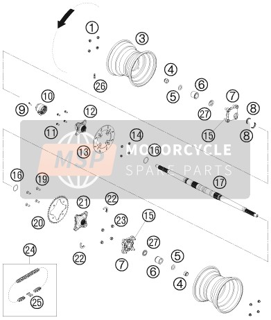 KTM 525 XC ATV Europe 2008 Rear Wheel for a 2008 KTM 525 XC ATV Europe