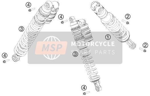 KTM 525 XC ATV Europe 2008 Shock Absorber for a 2008 KTM 525 XC ATV Europe