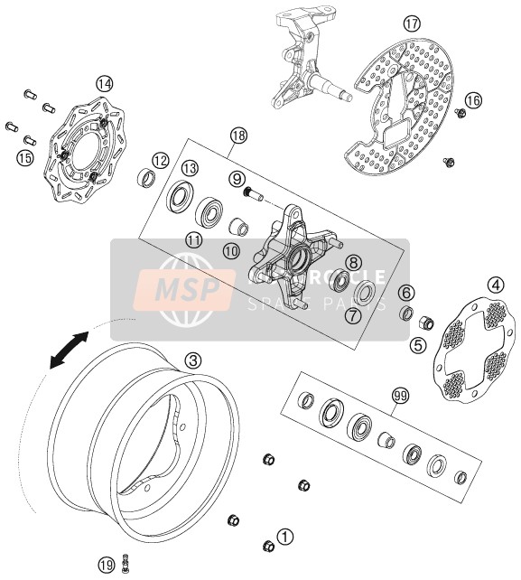 KTM 525 XC ATV Europe 2009 Roue avant pour un 2009 KTM 525 XC ATV Europe