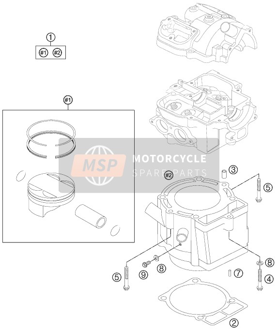 KTM 525 XC ATV Europe 2012 ZYLINDER für ein 2012 KTM 525 XC ATV Europe