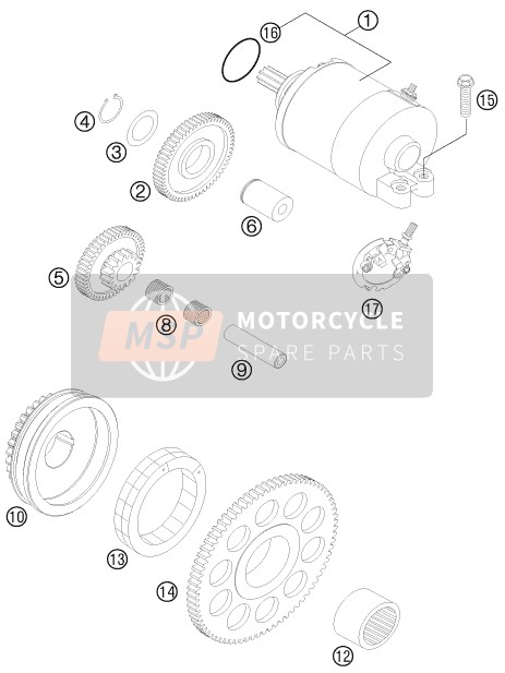 KTM 525 XC ATV Europe 2012 Elektrische starter voor een 2012 KTM 525 XC ATV Europe