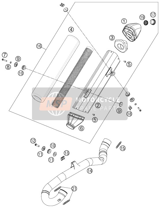 KTM 525 XC ATV Europe 2012 Exhaust System for a 2012 KTM 525 XC ATV Europe