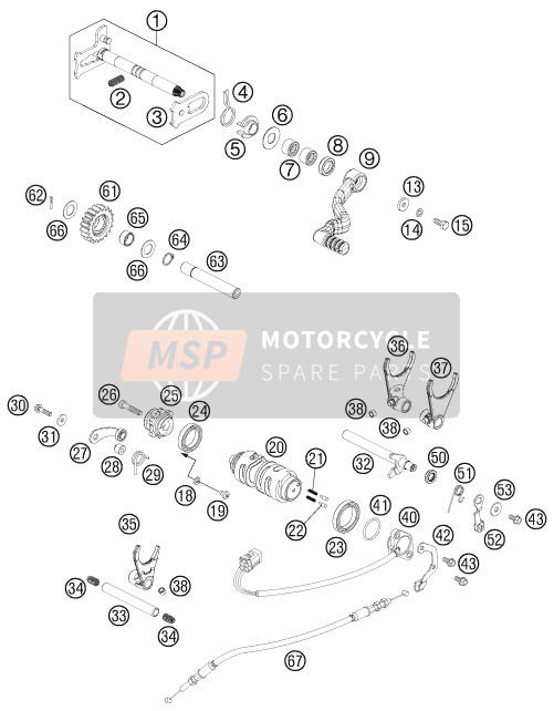 KTM 525 XC ATV Europe 2012 Mecanismo de cambio for a 2012 KTM 525 XC ATV Europe