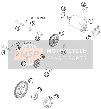 KTM 530 EXC-R USA 2008 Elektrischer Anlasser für ein 2008 KTM 530 EXC-R USA