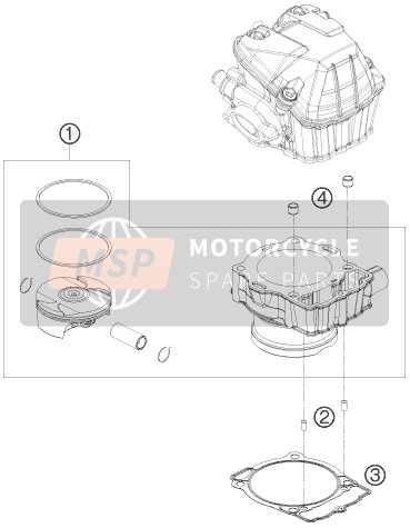 KTM 530 EXC Europe 2010 Cylinder for a 2010 KTM 530 EXC Europe