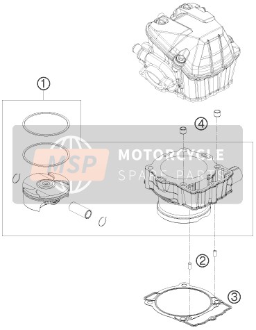 KTM 530 EXC FACTORY EDIT. Europe 2011 Cylinder for a 2011 KTM 530 EXC FACTORY EDIT. Europe