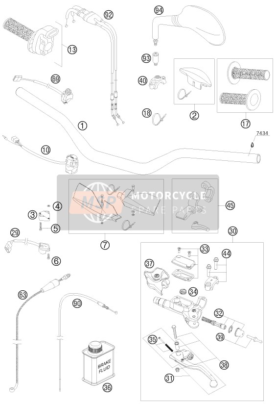 KTM 530 EXC SIX DAYS Europe 2010 Handlebar, Controls for a 2010 KTM 530 EXC SIX DAYS Europe