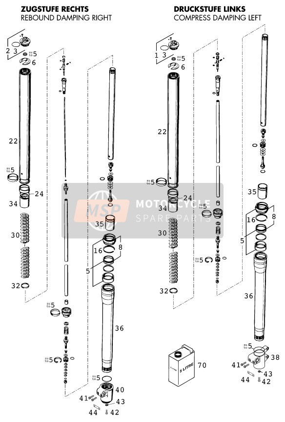 Front Fork Disassembled