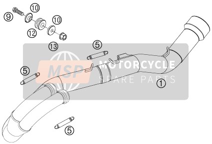 KTM 540 SXS Europe 2006 Exhaust System for a 2006 KTM 540 SXS Europe