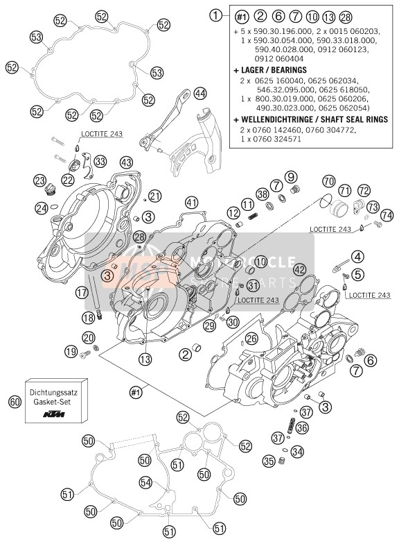 KTM 560 SMR Europe 2006 Caja del motor para un 2006 KTM 560 SMR Europe