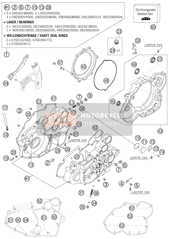 KTM 560 SMR Europe 2007 Boîtier moteur pour un 2007 KTM 560 SMR Europe