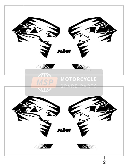 KTM 60 SX Europe 1999 Decal for a 1999 KTM 60 SX Europe