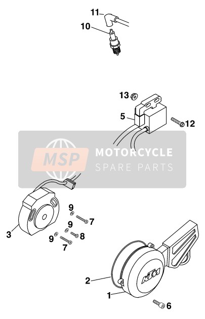 KTM 60 SX Europe 1999 Système de mise à feu pour un 1999 KTM 60 SX Europe