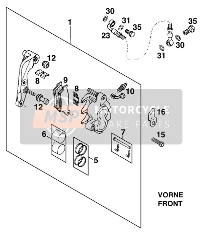 KTM 620 DUKE-E USA 1997 Front Brake Caliper for a 1997 KTM 620 DUKE-E USA