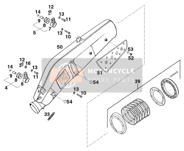 KTM 620 DUKE-E USA 1997 Main Silencer for a 1997 KTM 620 DUKE-E USA