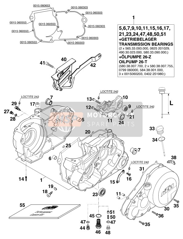 KTM 620 SX Europe 1998 MOTORGEHÄUSE für ein 1998 KTM 620 SX Europe