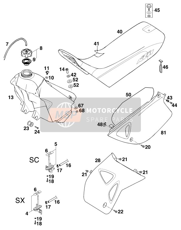 Tanque, Asiento