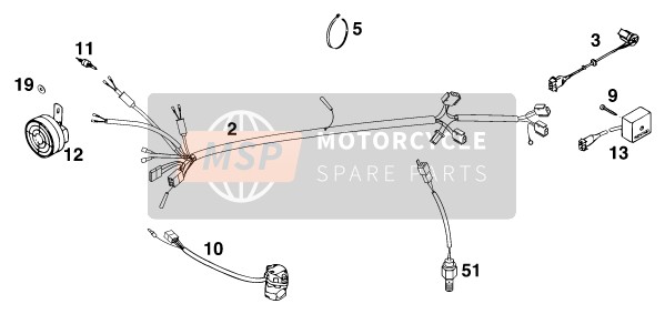 KTM 620 SUP-COMP Europe 1998 Wiring Harness for a 1998 KTM 620 SUP-COMP Europe