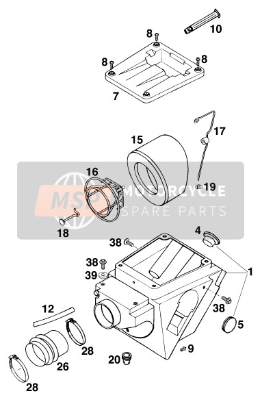 KTM 620 DUKE 37KW Australia 1996 Air Filter for a 1996 KTM 620 DUKE 37KW Australia