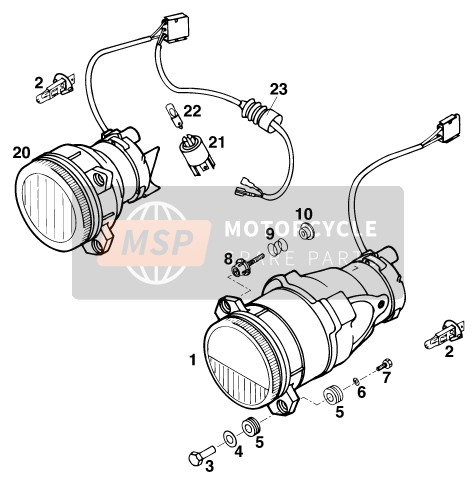 KTM 620 DUKE 37KW Europe 1996 Lighting System for a 1996 KTM 620 DUKE 37KW Europe