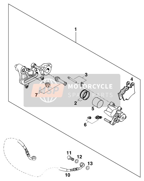 KTM 620 DUKE 37KW Australia 1996 Rear Brake Caliper for a 1996 KTM 620 DUKE 37KW Australia