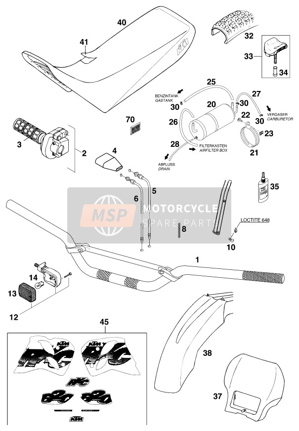 KTM 620 ENDURO LIMITED Europe 1997 Accessories for a 1997 KTM 620 ENDURO LIMITED Europe