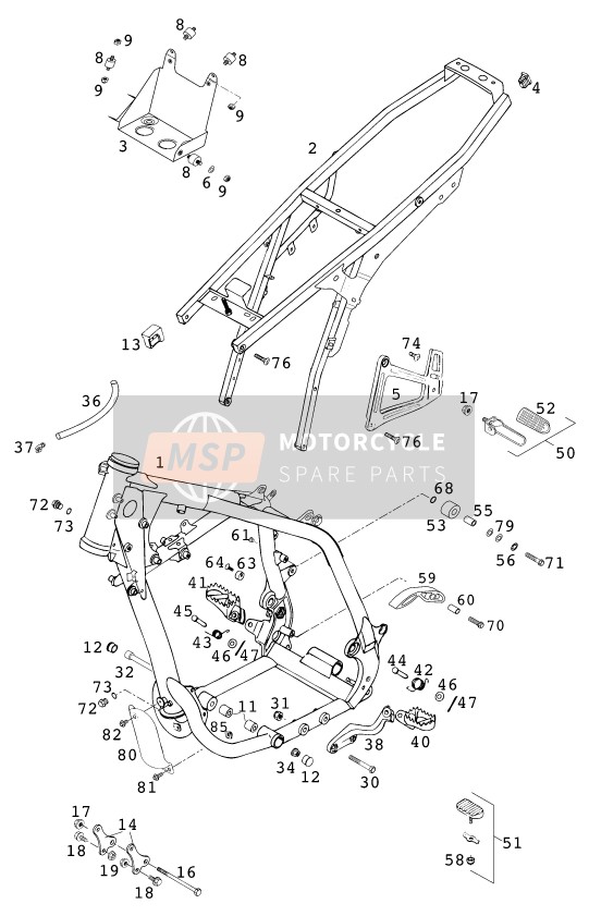 KTM 620 LC-4 Competition Europe 1999 Frame for a 1999 KTM 620 LC-4 Competition Europe