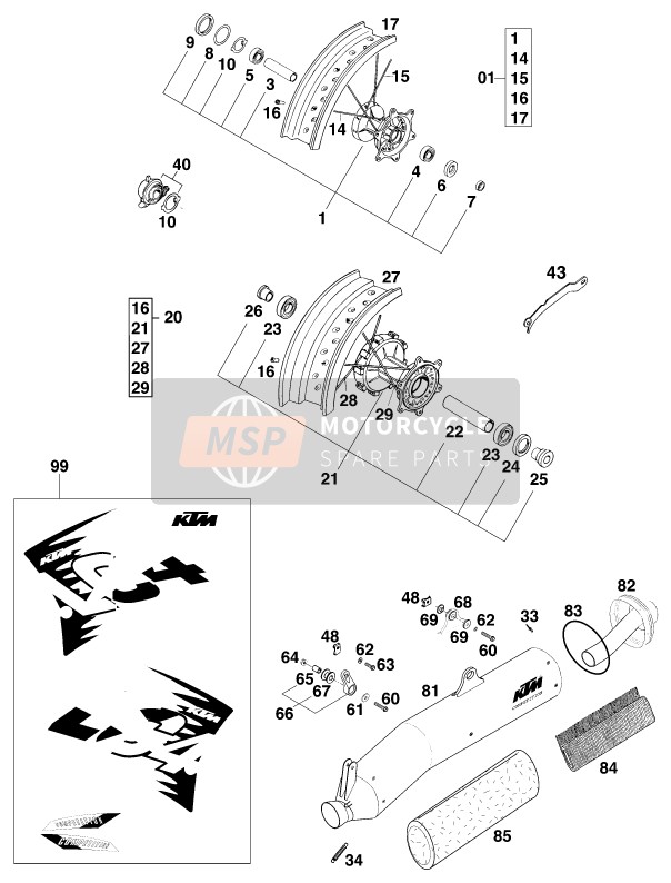 58310171100, Spoke M5X199-16G 17'', KTM, 0