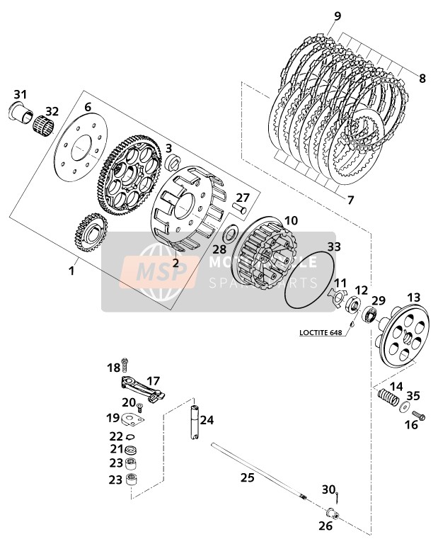 KTM 620 SC Europe 2001 Embrague para un 2001 KTM 620 SC Europe