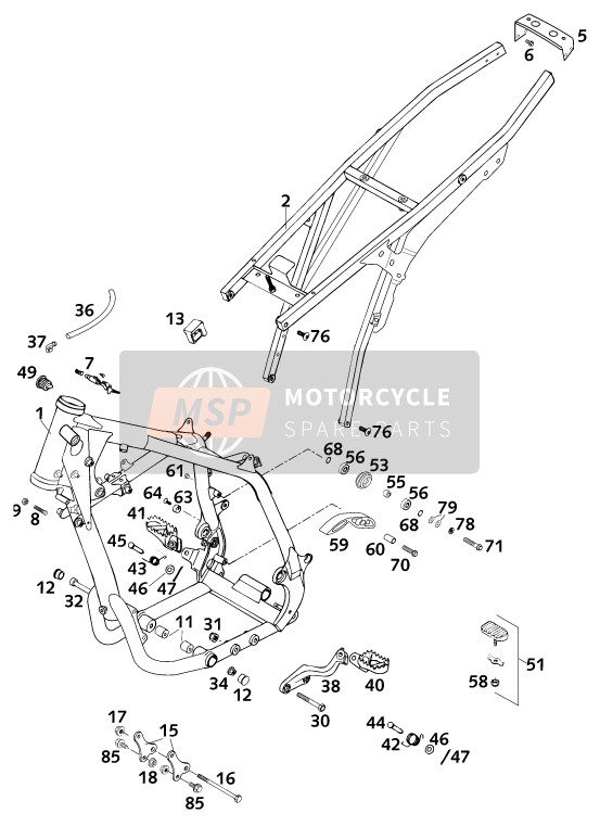 KTM 620 SC Europe 2001 Telaio per un 2001 KTM 620 SC Europe