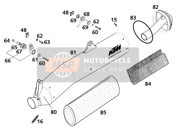 KTM 620 SC Europe 2001 HAUPTSCHALLDÄMPFER für ein 2001 KTM 620 SC Europe