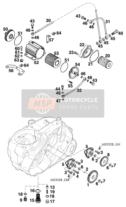 KTM 620 SC SUPER-MOTO Europe 2000 Lubricating System for a 2000 KTM 620 SC SUPER-MOTO Europe