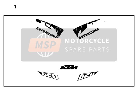KTM 620 SC SUPER-MOTO Europe 2001 Decal for a 2001 KTM 620 SC SUPER-MOTO Europe