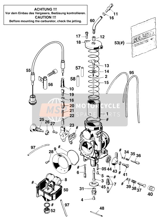 KTM 620 SUP-COMP WP Europe 1997 Carburateur pour un 1997 KTM 620 SUP-COMP WP Europe